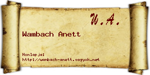 Wambach Anett névjegykártya